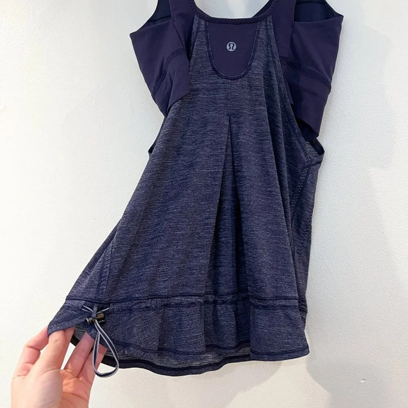 Lululemon Purple Built In Bra Adjustable Cut Out Athletic Athleisure Tank Top 4 - Picture 7 of 8